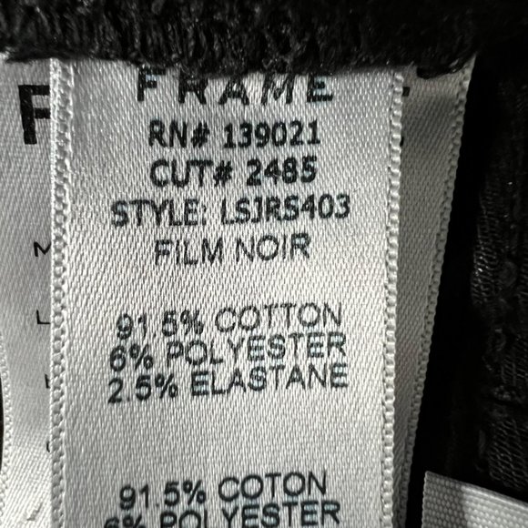 Frame Womens Le Skinny de Jeanne Jeans Raw Stagger Crop Mid Rise Black size 24 - Picture 12 of 15